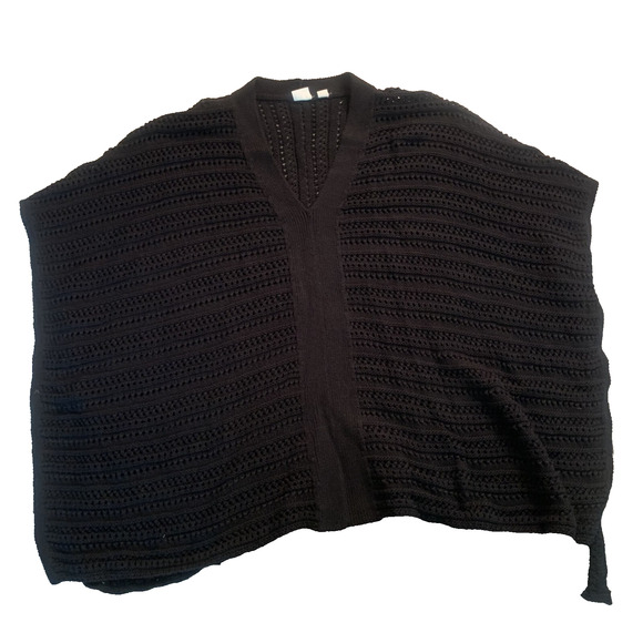 GAP WOMEN'S CHUNKY LOOSE KNIT V-NECK PULL-OVER PONCHO SWEATER SIZE XXS/XS-EUC - Picture 1 of 4